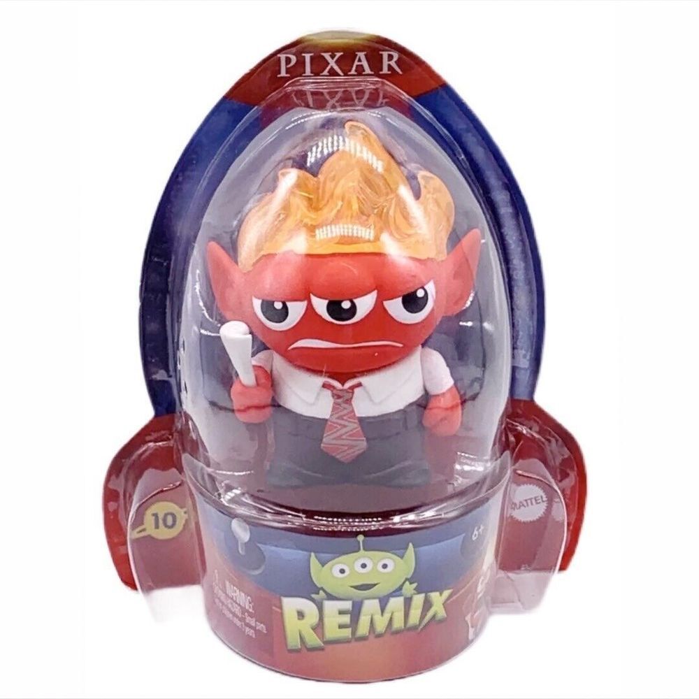 Disney Pixar Remix Alien Inside Out Anger 3" Rare Figure #10‎ Mattel 6+ NIB